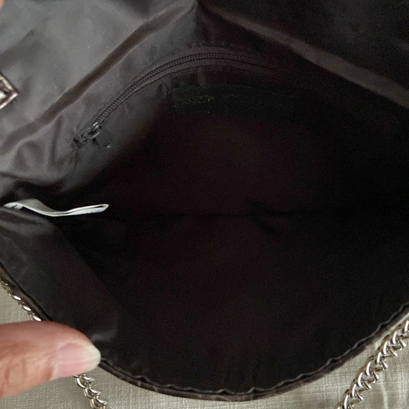 Jessica McClintock Evening Bag Envelope Chain Strap Brown - Picture 5 of 7